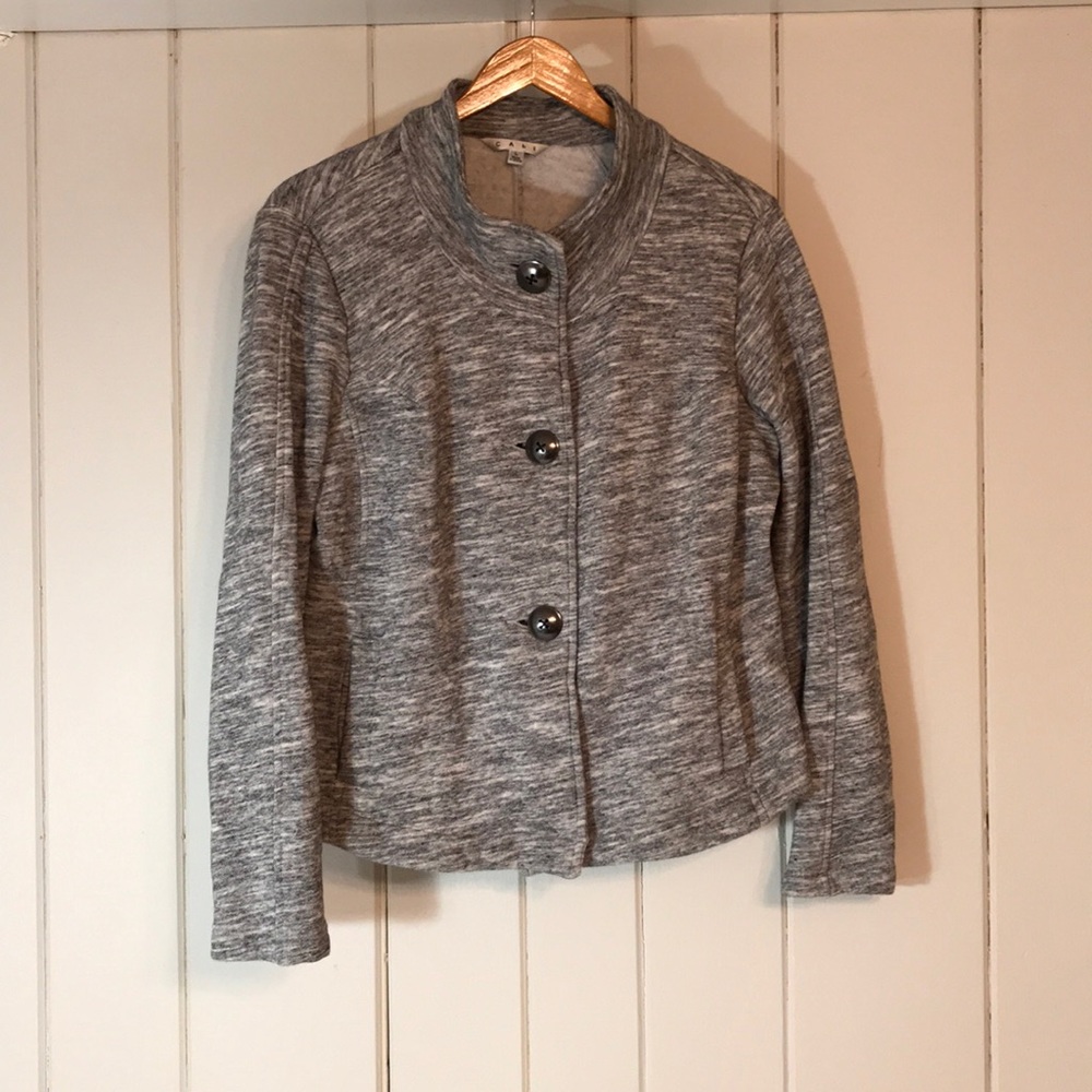 CAbi sz L sweatshirt jacket, grey.